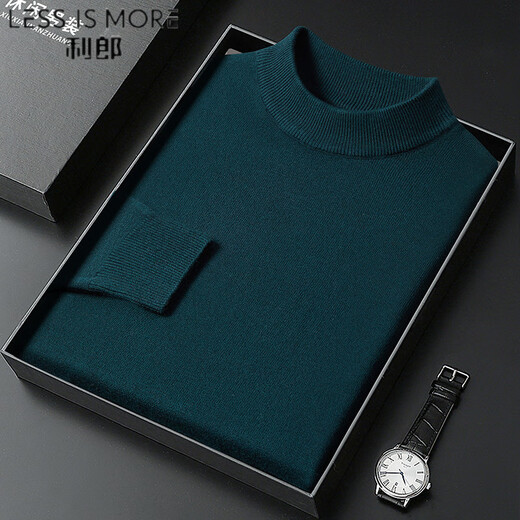 Lilang Half Turtle Neck Sweater de manga larga para hombres en otoño e invierno Nuevo color sólido Camiseta de base tibia para hombres 1661-White M
