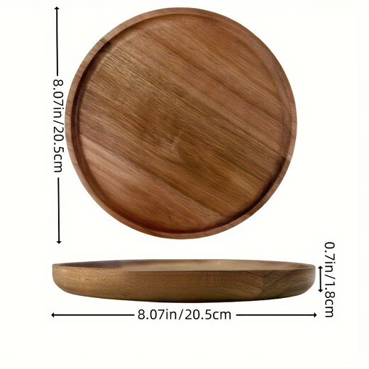 Acacia wood dinner plate wooden tray Japanese tea tray stove cooking solid wood household wooden tableware rectangular cake wooden tray log color small oval