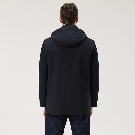 Hengyuanxiang Mink Fur Removable Liner Gray Mink Nikki Men's Winter Parka Mid-Length Dad Jacket Dark Blue M /170/88A