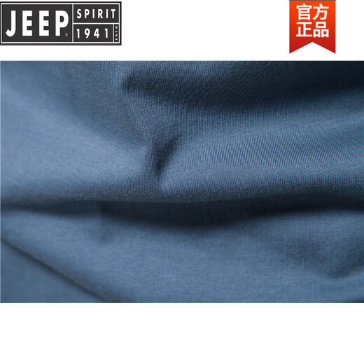 JEEP long-sleeved T-shirt men's pure cotton heavyweight army green henley shirt American spring and autumn round neck new product royal blue 2XL (weight 175-190Jin Jin equals 0.5 kg)
