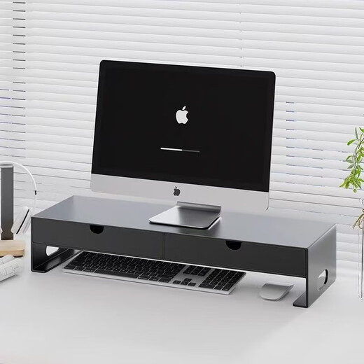 Zhuobo monitor elevated computer stand computer desktop storage rack with drawer storage rack CJ08 black metal 60cm