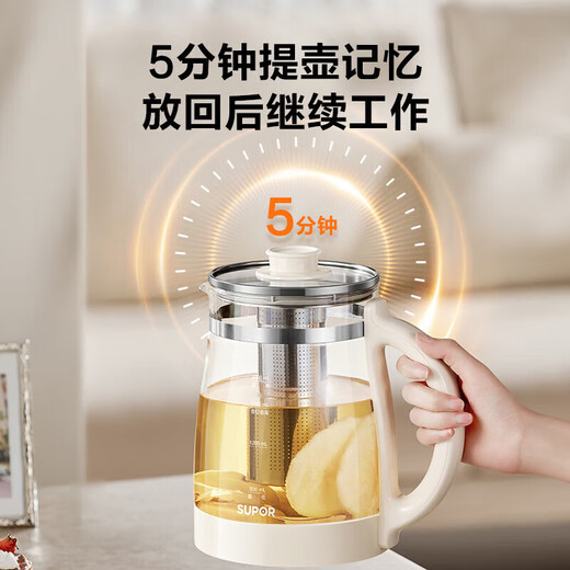 SUPOR Health Pot 1.5L Large Capacity 316L Stainless Steel Tea Kettle Thickened Glass Insulation Tea Kettle Office Constant Temperature Kettle Flower Tea Kettle Electric Kettle With Stainless Steel Filter Upgraded Large Capacity 2L
