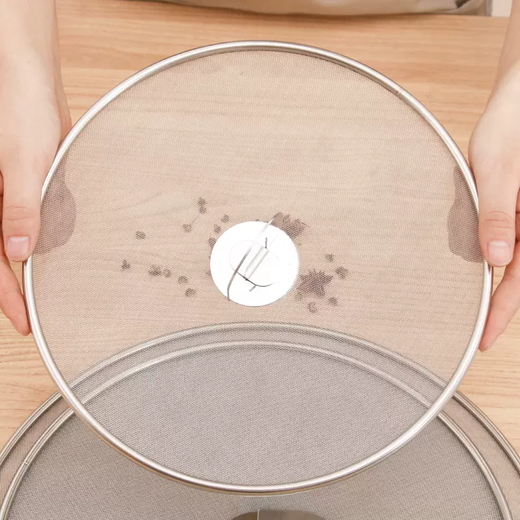 Yusenyi food-grade round oil-proof net stainless steel oil-proof net for frying vegetables and fish anti-oil explosion net oil-proof cover oil cover round 25CM