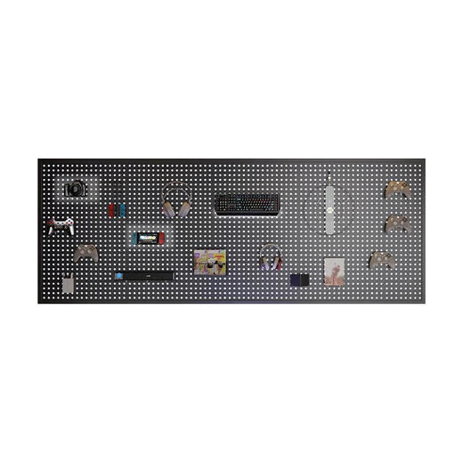 Musong hole board gaming room partition shelf study room computer desk gaming wall punch-free hanging board wall custom metal black 80*100cm with frame + 20 hooks default