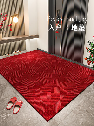 Yunpo entry-level carpet high-end 2025 new high-end red door pads non-slip stain-resistant door carpet Lexe-15865 120x140cm