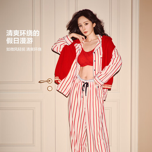 
Victoria's Secret (Victoria's Secret) The same style as Yang Mi and Tian Xiwei, the home vacation, Tiansi soft long sleeves, long pants, pajamas set, home clothes are not easy to wrinkle