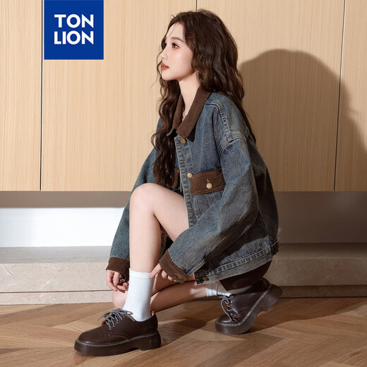 Tang Shi [TJ] AUTUMN HIGH STREET Hot Girl Small Coréen Version de la veste en jean polyvalente