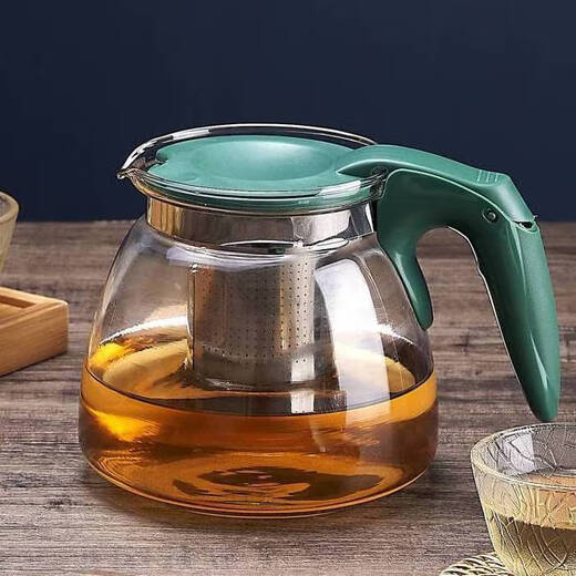 Tea bar machine, water dispenser, glass electric kettle, teapot, tea table, electric tea stove, thermal kettle, single pot with filter, high temperature resistant tea set, large capacity kettle, teapot, tea water separation, green half-handle style