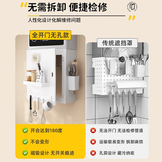 Hongwei Water Heater Shield Kitchen Natural Gas Water Heater Pipe Shield Gas Decorative Storage Shelves Shield Width 35 Height 30 Depth 17+ Storage Package White Open Door Model Measure Dimensions Before Purchasing