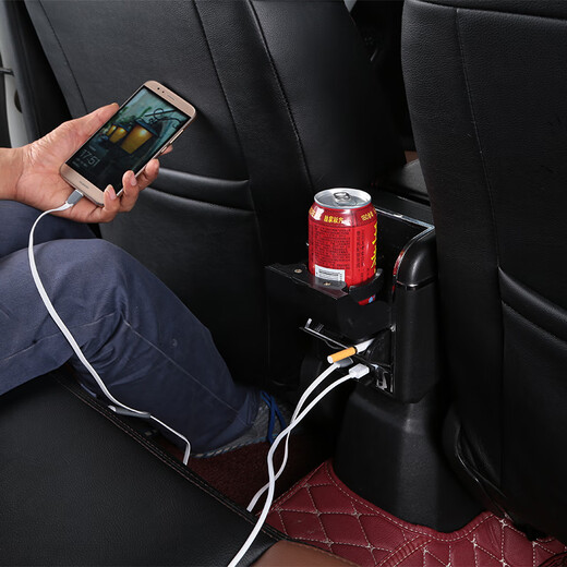 Fangheng Shanghai Volkswagen Tiguan armrest box Tiguan L armrest fashion version central armrest box modification accessories without punching Tiguan black black line two-layer cowhide