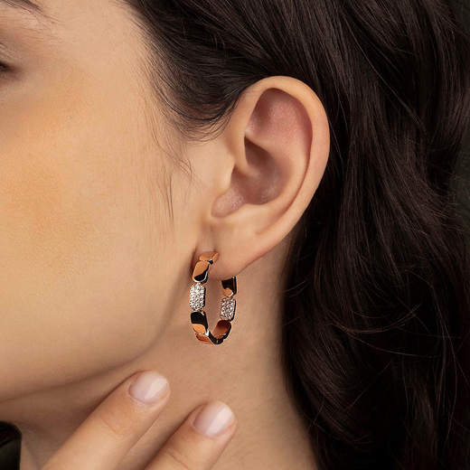 APM Monaco Yang Zi's same style small exquisite rose gold hoop earrings gift for girlfriend