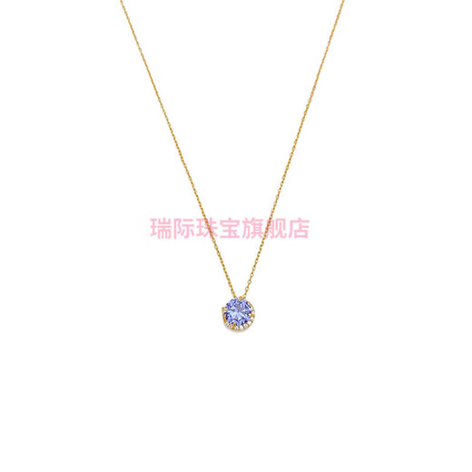 Junliang 2025 new gift for friends natural tanzanite 18K gold necklace light luxury amethyst agete