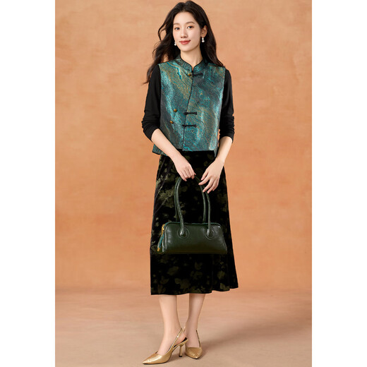 Kebel New Chinese Style Ambilight Retro Vest Top Women's 2025 New Autumn Stand Collar Button Sleeveless Jacket 2XL