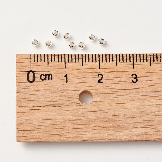 S925 silver beads hand-woven Chinese Valentine's Day handmade DIY bracelet round beads DIY handmade beading accessories material 925 sterling silver-50 pieces/pack 2mm