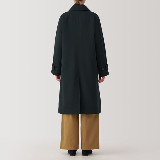 Женский стиль Muji, нелегко получить воду, двухбортное пальто, ветряная куртка, средняя осень, черная S 155/80A