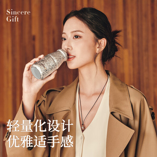 HOOMEY internal and external pure titanium cup thermos cup birthday gift water cup girl high-looking milk gift box compact outdoor camping