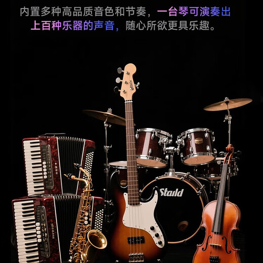 MAYGA MP-100 Teclado de martillo portátil de 88 teclas para adultos y niños, piano eléctrico digital doméstico, cabezal MP-100 blanco + pedal único + marco de metal en forma de X