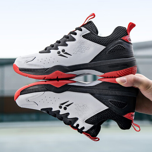 Badminton shoes men's 65Z3 rubber autumn new anti-slip lightweight double mesh lightweight wear-resistant cushioning competition shoes black red 42