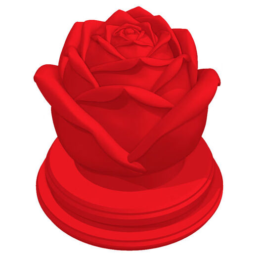 Customizable rose ice ball lion awakening ice cube mold silicone creative shape coffee ice tray ice box large three-dimensional heart * 4 pieces