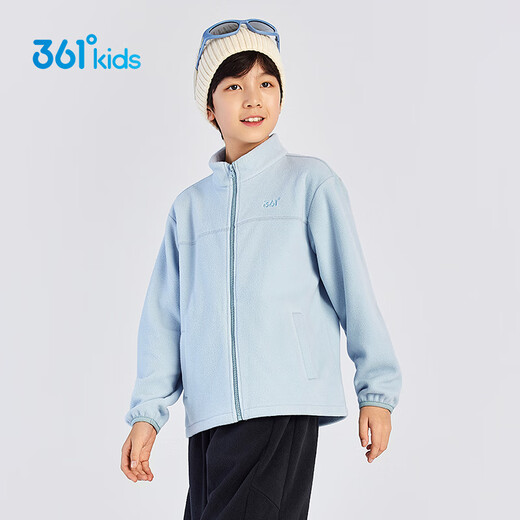 361 Children's sweatshirt jacket 25 autumn and winter for boys and girls 3-14 years old warm polar fleece sweatshirt jacket blue 160
