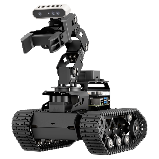 Huaner Raspberry Pi 5 Robotic Arm Car LanderPi Deep 3D Vision AI Large Model SLAM Mapping Navigation Grabbing and Handling Python Programming ROS2 Robot Tracked Chassis Entry Edition Raspberry Pi 5/4G