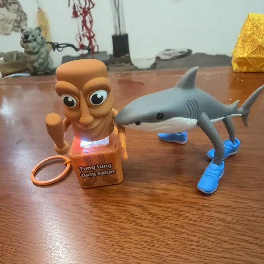 Early education children's toys birthday gift creative dolls Classic of Mountains and Seas wooden stick man answer me decompression sound mini small microphone funny educational toys Classic of Mountains and Seas wooden stick man