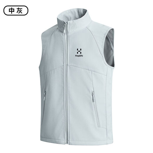 Matchstick Outdoor Soft Shell Vest Men's Velvet Windproof and Waterproof Hiking Cycling Mountain Functional Couple Vest Medium Gray S
