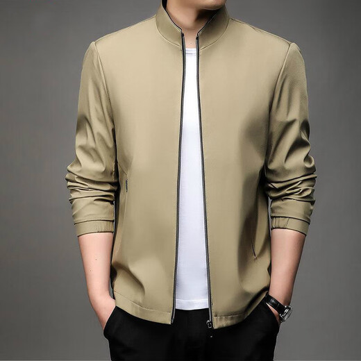 Clearance executive jacket men's spring and autumn men's business casual jacket middle-aged dad stand collar jacket men's trendy factory direct sale high quality clearance pick-up dark blue 3XL recommended weight 155-165 Jin Jin equals 0.5 kg can be worn