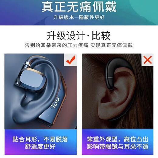 Comfortable to wear, car Bluetooth headset, sports, not in ear, high quality, rotatable business Bluetooth headset P7, black single ear, medium size 180, rotatable for wearing + Bluetooth 5.4