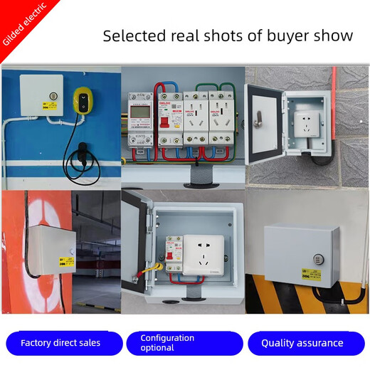 Stainless steel outdoor electric vehicle charging box waterproof household Wuling Euler new energy vehicle socket distribution box small (empty body)