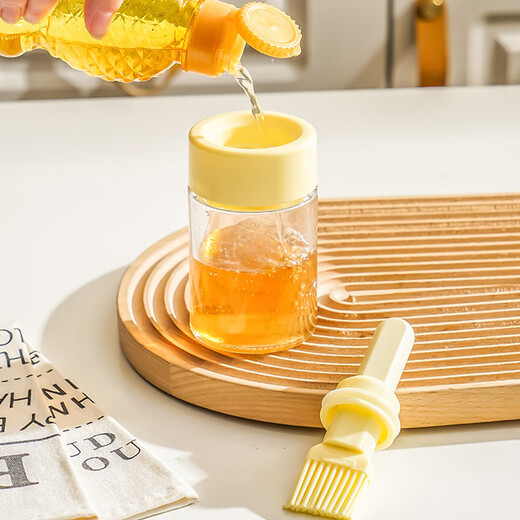 Chopsticks Yiliable silicone oil brush with bottle integrated glass brush barbecue tool brush oil kitchen oil brush bottle household oil brush beige