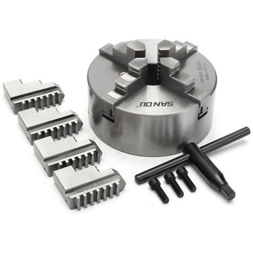 Three-pole manual linkage precision four-claw self-centering chuck K12250 lathe chuck 80500A machine tool accessories Sanou K12130 one pair of forward and reverse claws
