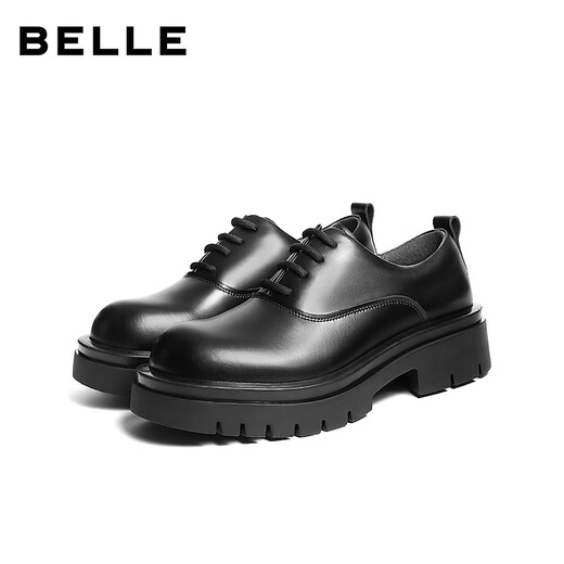 Belle thick-soled business derby shoes for men 26 spring new casual workplace commuting large leather shoes A2284AM6 pre-sale black 41