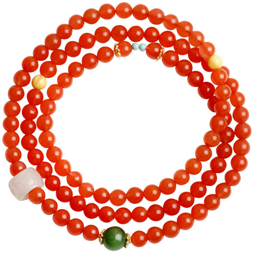 Mai uses natural Liangshan cherry red agate bracelet to design a 108-bead bracelet as a light luxury jewelry gift for girls.