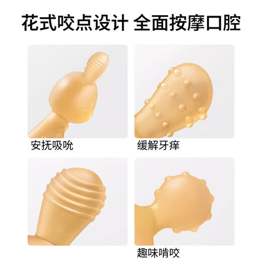 DOCTOR MA Baby Teether and Teething Sticks, Small Mushroom Baby Soothing Toys, Anti-eating Hand and Teeth Sticks, 2-piece Set for Small Months, Rabbit Half Set of Hands + Silicone Teething Sticks (Free Storage, 1 Pack)