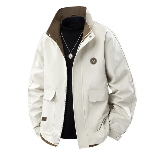 Men's Work Jacket Men's Trendy Stand Collar Autumn and Winter Jacket Men's 2025 New Style Versatile Casual Top Black Regular Original High Quality L Recommended 110-125 Jin Jin equals 0.5 kg