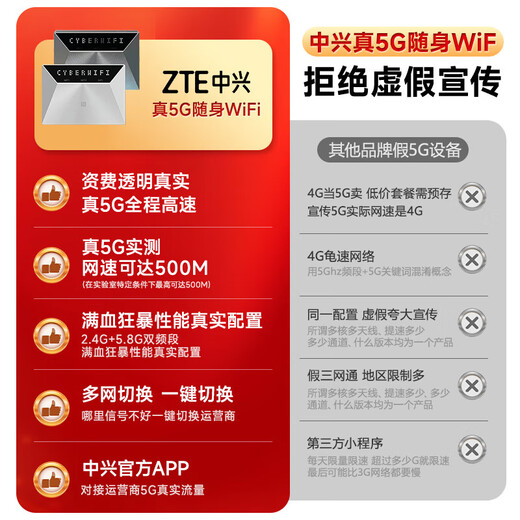 ZTE (ZTE) V50 5G wifi portátil extraíble inalámbrico wifi tarjeta sin tarjeta enrutador portátil hotspot coche portátil Tarjeta de Internet tráfico nacional universal modelo 2025