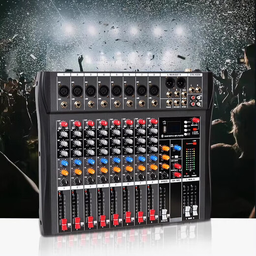 Professional mixer computer recording performance home KTV video conference training recording live singing USB flash drive Bluetooth control effect balanced JD Logistics CT6 professional 6-way mixer