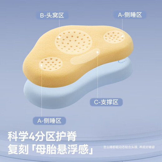 Betis baby pillow baby children's silicone pillow 6 months and above 1-3 years old multi-functional pillow breathable and washable Yun Aiqing 6 months-3 years old pillow height 3cm