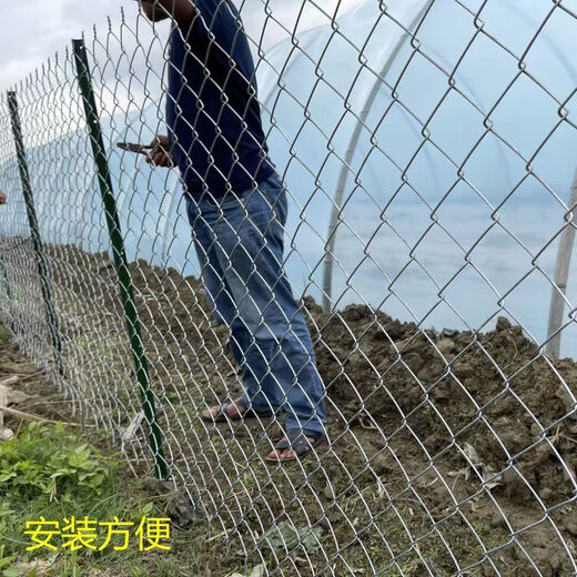 Hot-dip galvanized wire mesh chain-link fence isolation mesh orchard thick protective mesh mountain breeding fence outdoor chain-link fence hot-dip galvanized twisted edge style all steel 1.5 meters high 2.0 thick 6 cm hole 30 meters