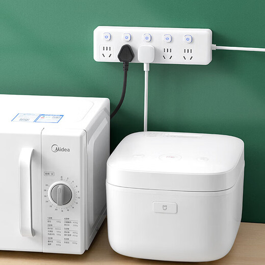 Jingdong household smart multi-hole socket USB port plug-in board office high-power pure copper multi-function switch wiring board 4 sockets 14 holes 1.8 meters