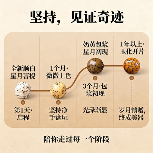 妍韵珠宝12-13mm海南星月菩提子手串文玩木把件佛念高抛圆珠男女士款手链