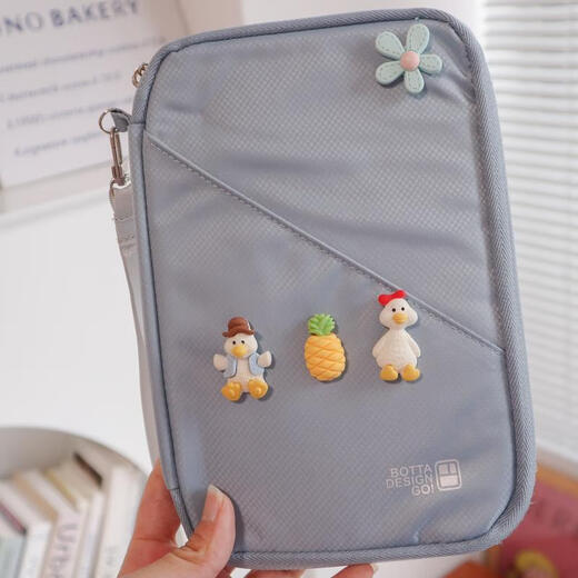 赛森生活用品旅行护照包机票护照夹宝宝证件收纳包出生证疫苗 飘带粉结斑马小彩虹五色花粉