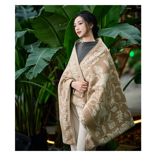 Merf Guofeng Electric Heating Blanket Heating Shawl Washable Leg Cover Outdoor Home Office Warming Artifact Auspicious Version - Carbon Nano (Apricot Brown)