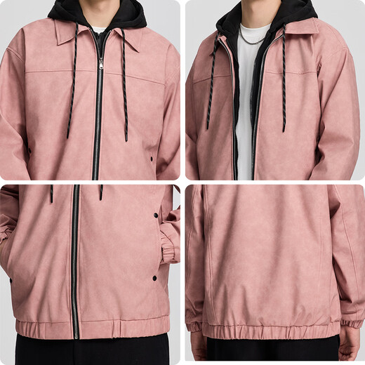 Mark Huafei's personalized design solid color men's leather jacket, versatile, casual, comfortable, wear-resistant, wrinkle-resistant, spring and autumn new fashion men's jacket