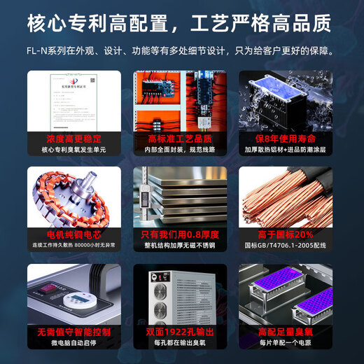 Dekbon ozone generator household car sterilization formaldehyde removal farm deodorization ammonia industrial food factory air disinfection machine 30g ozone 300