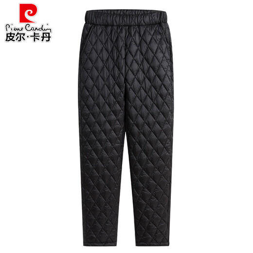 Pierre Cardin plus size mother's pants women's cotton pants outer wear winter down cotton pants women's plus size plus size medium and young thin warm trousers 2299 trousers black XL - (90-110Jin Jin equals 0.5 kg to wear)