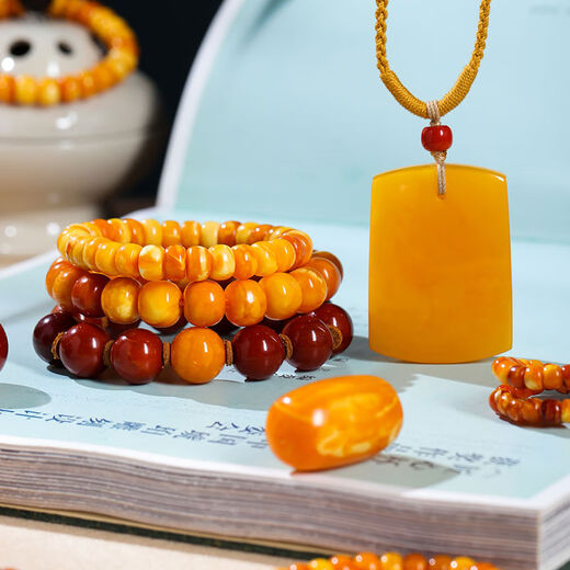 Miaoyi original high-end literary and playful beeswax bracelet with 108 old beeswax amber necklace live broadcast, non-corresponding product