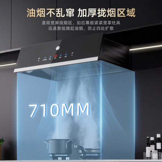 Sakura-Baum-Dunstabzugshaube, Preisgarantie Doppel 12, Haushalts-Dunstabzugshaube mit großer Saugleistung im chinesischen Stil, Mietküche, kleine Wohnung, kleine Größe, altmodische Dunstabzugshaube 41 m, Berührung + Wellensensor + Doppelfilter + thermische Reinigung, Selbstinstallation