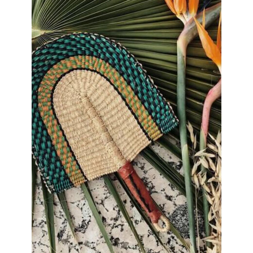 Sanqihu Ghana Weaving Stroh gewebter Lüfter Farbfan GF-12189
